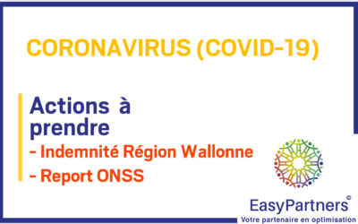 COVID-19 : Indemnité Région Wallonne et report de paiement ONSS