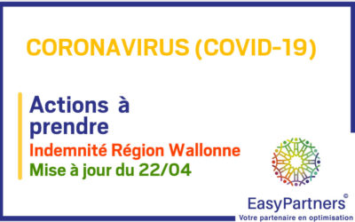 COVID-19 : Mesure du 22/04 – Indemnité Région Wallonne